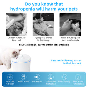 DOGNESS  Pet Water Fountain  Plus  3.2L/108oz Cat Dog Drinking Fountain Super Quiet Flower