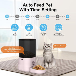 DOGNESS 6L Pet Feeder Automatic Cat Feeder Cube Programmable Pet Food Dispenser Feeder