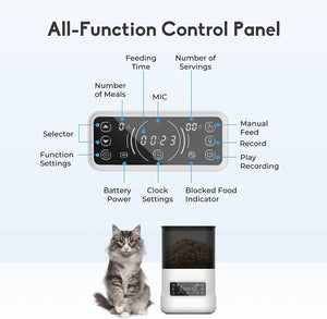 DOGNESS 4L Automatic Pet Feeder Cube Programmable Easy Portion Control Voice Recording Battery and Plug-in Power