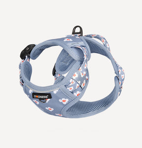 DOGNESS Printing Dog Harness Reflective No-Pull Adjustable Vest for Walking, Training, Breathable
