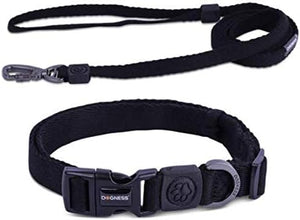 DOGNESS Comfortable Pet Collar and Leash Sets Soft Cotton, for Dogs Training, Walking, Running