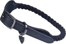 Load image into Gallery viewer, DOGNESS Cotton Rope Dog Collar, with Adjustable Soft Leather Strap