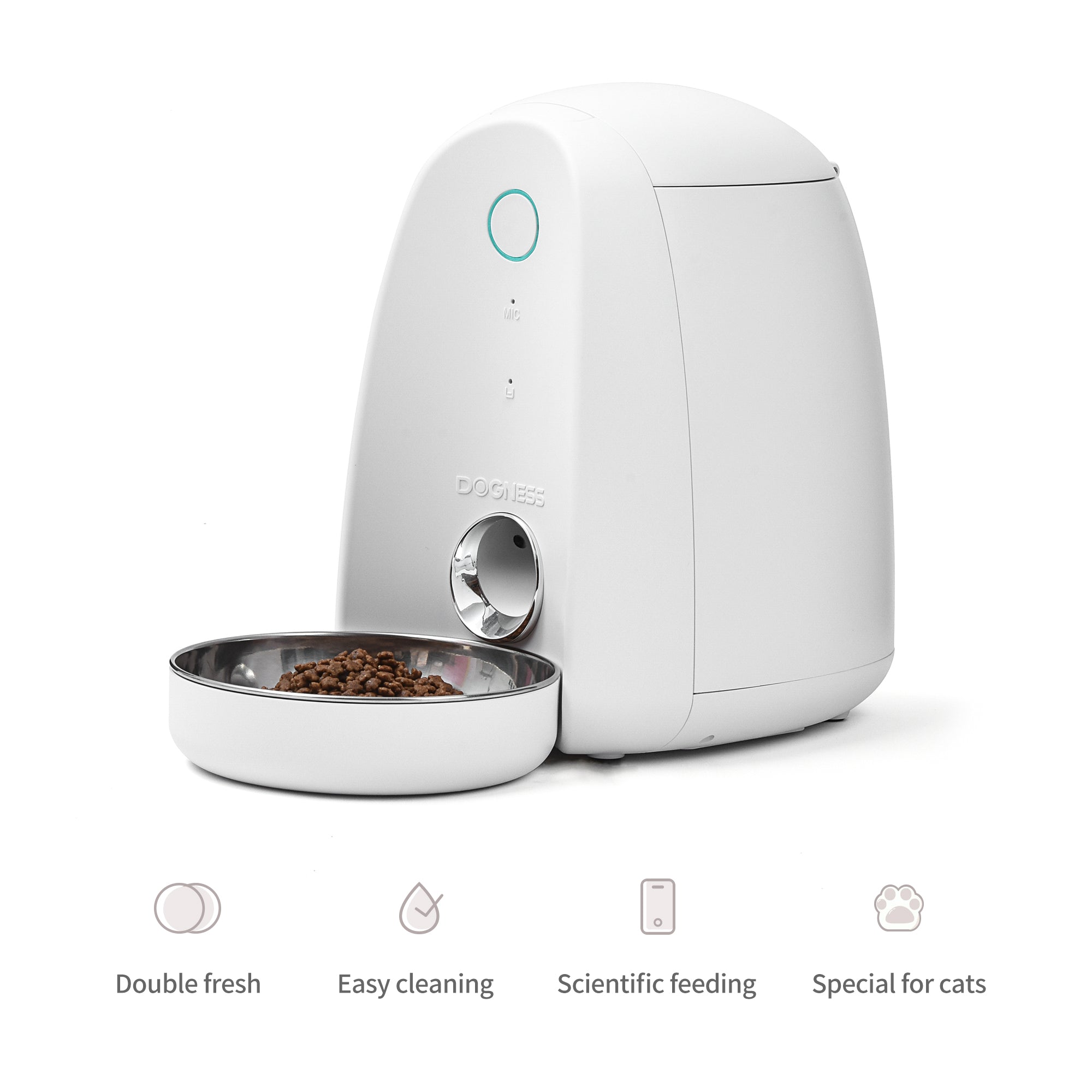 DOGNESS 2L Pet Feeder,Automatic Cat Feeder | Timed Programmable Auto Pet  Dog Food Dispenser Feeder for Kitten Puppy - Easy Portion Control,Voice